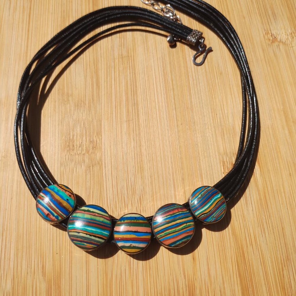 Jay King DTR  925 Sterling Silver Turquoise Rainbow Calsilica Reversible - Picture 10 of 10